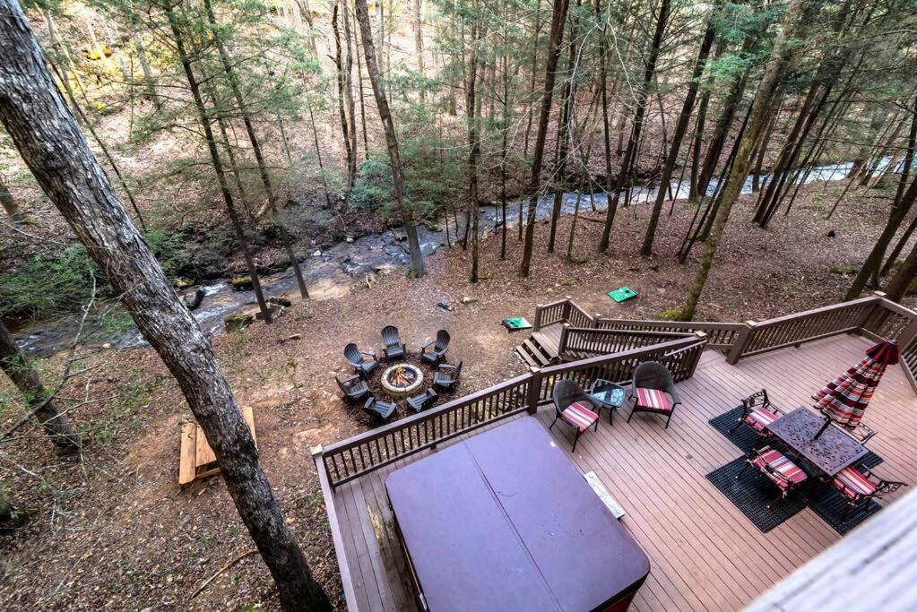 Private Creekside Cabin+Hot Tub,Pool Table, & Pets Ellijay Exterior foto